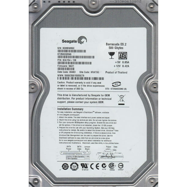 Internal Hard Drive Seagate ST3500320NS 500GB 